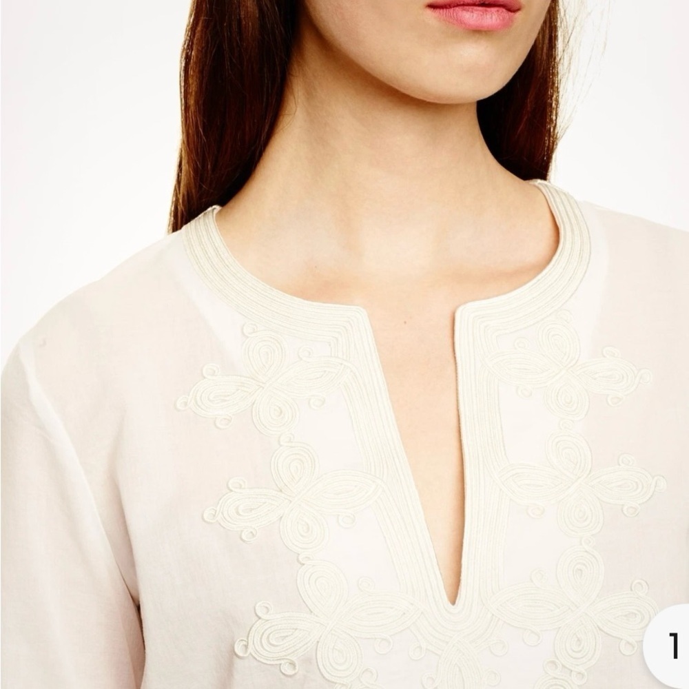J Crew Embroidered 100% cotton tunic top size XS - Picture 2 of 8